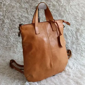 앙제러스에이 캔버스 가죽 3way 백팩 숄더백