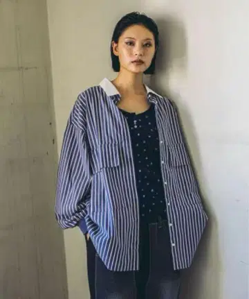 니코앤드 MODE NORM CORE 2WAY 칼라 빅 롱 셔츠