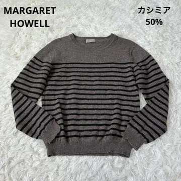 MARGARET 마가렛호웰 캐시미어 50% 니트 스웨터 보더