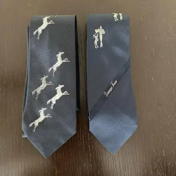 도미니크 프랑스 네이비 말 자수 넥타이 2개