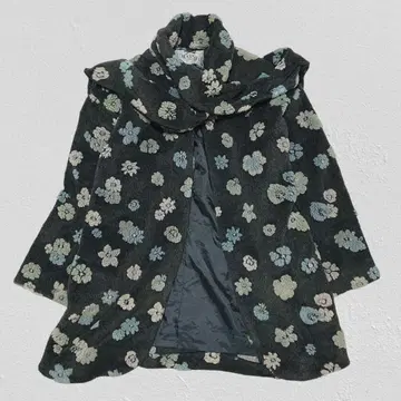 MARSA 레나운 머플러 포함 꽃무늬 보아 코트 아우터 미들 기장 M