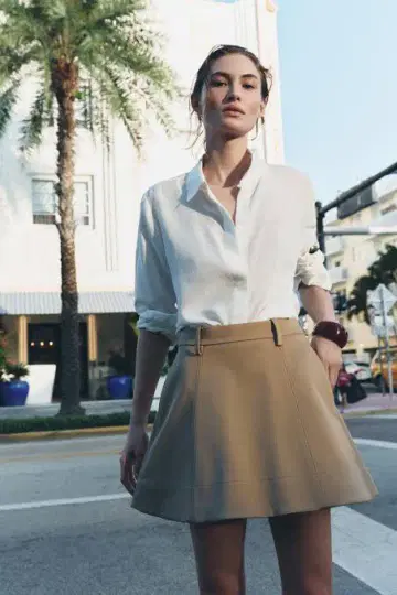 ZARA ZW COLLECTION 플레어 숏 스커트 XS