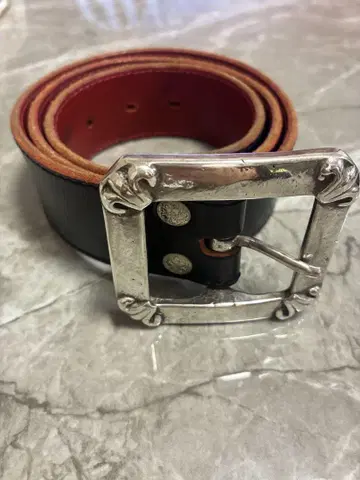 가죽 벨트 실버 버클