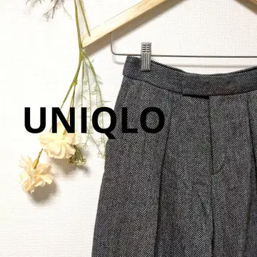 UNIQLO 유니클로 트위드 턱 와이드 팬츠