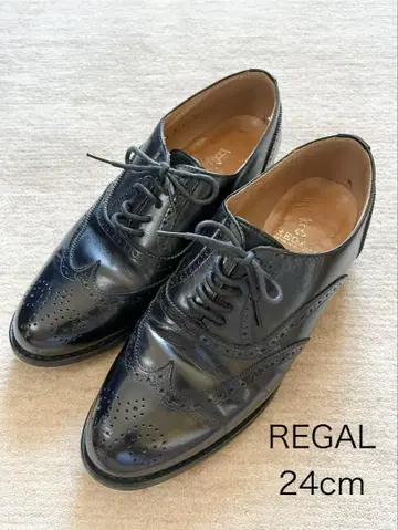 REGAL 리갈 윙팁 천연 가죽 블랙 24cm