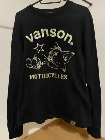 vanson 톰과 제리 콜라보 롱T 긴팔 셔츠 블랙 M