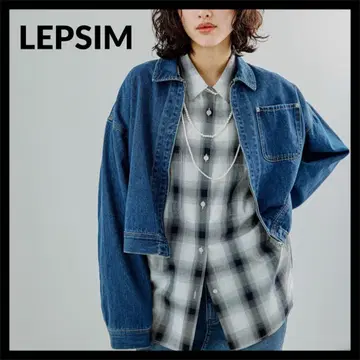 LEPSIM 새상품급 지퍼 숏 데님 자켓 블루 FREE [ 171