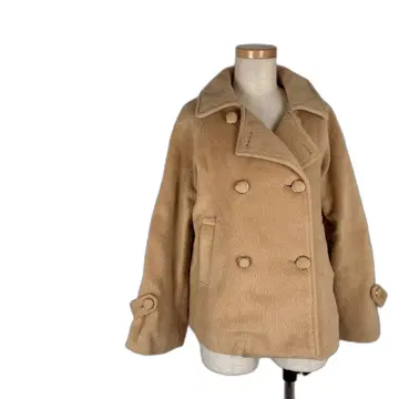 AS KNOW AS PINKY 퍼 장식 코트 베이지 M 사이즈 아우터