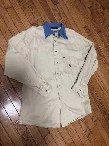 nautica 옷깃 데님 셔츠