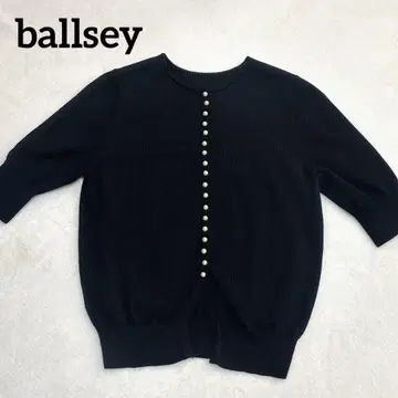 [ 새상품급 ] ballsey 반팔 가디건 펄 버튼 S 블랙