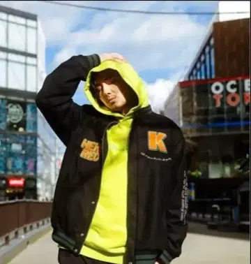 후지이 카제 새상품급 workin hard 바시티 자켓 사이즈 M