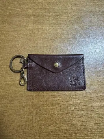 일비종떼 IL BISONTE 가죽 케이스 부착 키링 브라운 남녀 공용