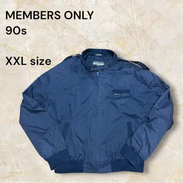 [90s]멤버스온리 블랙 블루종 스윙탑 턱끈 쇼트 기장 XXL