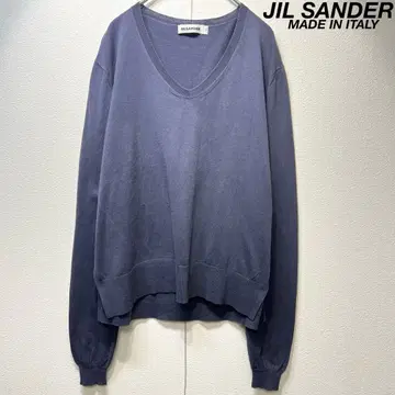 레어 JIL SANDER 고급 V넥 슬릿 디자인 니트 38