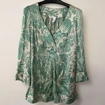 DIANE von FURSTENBERG 그린 꽃무늬 튜닉