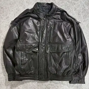 vintage cow leather flight jacket BLK