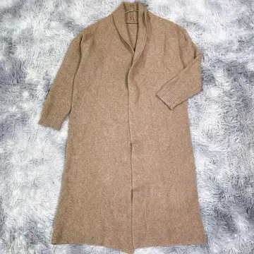 롱 기장 니트 가디건 베이지 가을/겨울 두꺼운 원단 울 여성용