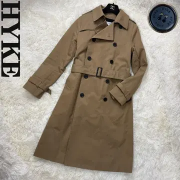 인기 새상품급 라이너 포함 HYKE 하이크 A라인 트렌치코트 베이지