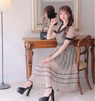 M me eme 도트 튤 원피스 M me eme