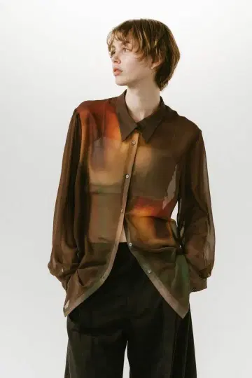 [ Knuth Marf ] flower print sheer shirt