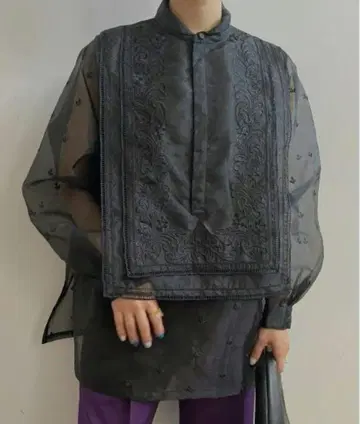 SHEER EMBROIDERED SHIRT AMERI vintage