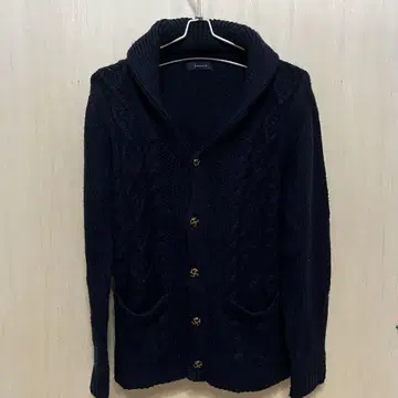 RAGEBLUE 네이비 케이블 짜임 가디건