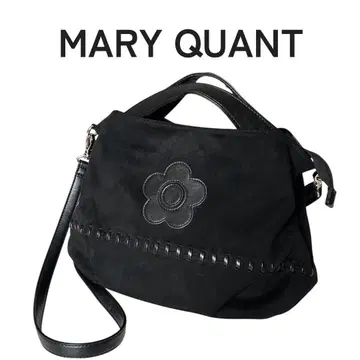MARY QUANT 숄더백 스웨이드 블랙 2way