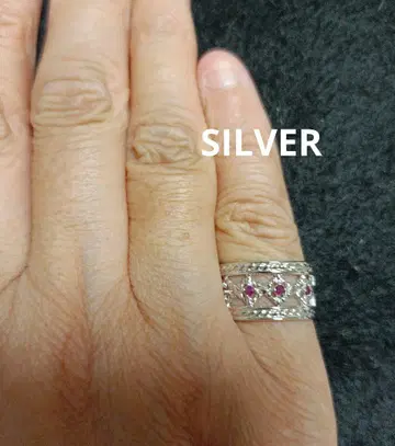 루비 컬러 SILVER 반지