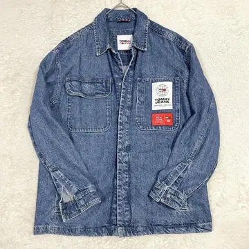 레어 새상품급 TOMMY JEANS 커버올 로고 데님 자켓