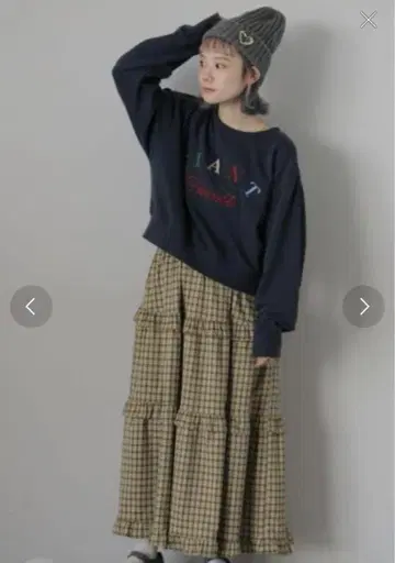체크 캉캉 스커트