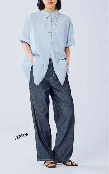 LEPSIM 스트레이트 데님 팬츠 L