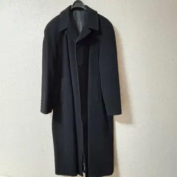 캐시미어 혼방 남성용 롱 코트 블랙 F