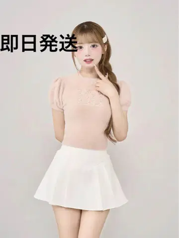 darich 팬시 비즈 DD 로고 니트탑