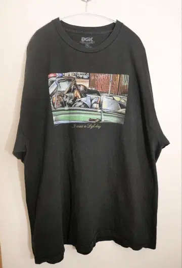 DGK 2pac 스타일 아트 프린트 티셔츠 2XL 블랙