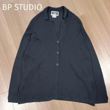 새상품급 BP STUDIO 투모로우랜드 카라 부착 가디건 블랙