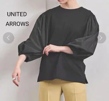 UNITED ARROWS 타프타 콤비 슬리브 풀오버