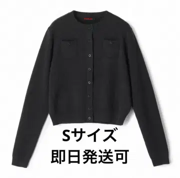 CABaN 코튼 캐시미어 크루 넥 가디건 차콜 그레이 S