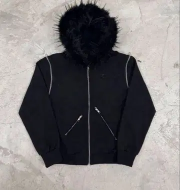 cozy worldwide faux fur hoodzip black