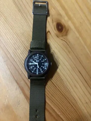 timex 캠퍼 손목시계 카키 밀리터리