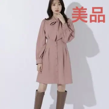 새상품급 윌 셀렉션 리본 보타이 미니 원피스