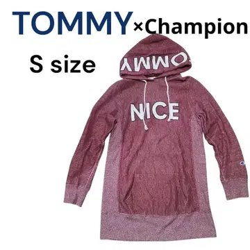 Champion x TOMMY 후드 부착 후드티 S 사이즈 원피스 기장