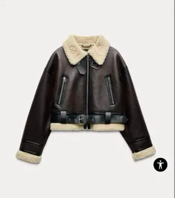 ZARA 숏 기장 더블 페이스 자켓 무스탕 M