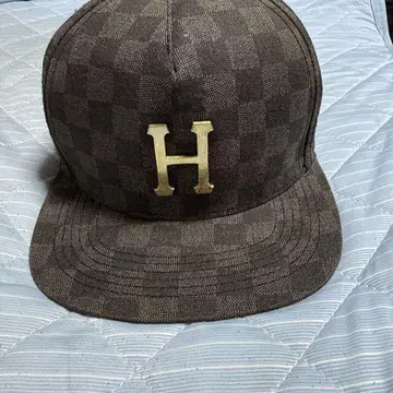HUF 체크 무늬 캡 브라운