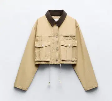 ZARA 대비 드로우 스트링 크롭 자켓