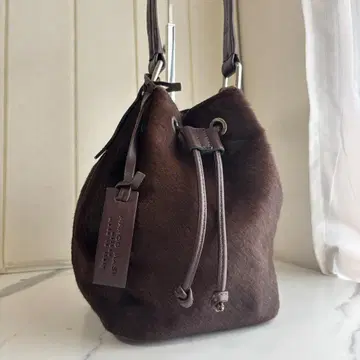 [새상품급] MARCO MASI 송치 가죽 복조리 핸드백 브라운 택