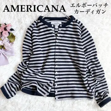 AMERICANA 아메리카나 엘르 엘보 패치 가디건 보더