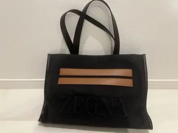 ZEGNA 로고 토트백 블랙