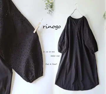 새상품 할인 여름 L 블랙 레이스 사용 볼륨 슬리브 롱 셔츠 원피스