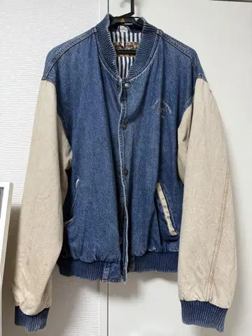 데님 바시티 자켓 긴팔