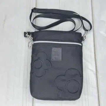 MARY QUANT 플라워 숄더백 파우치 블랙